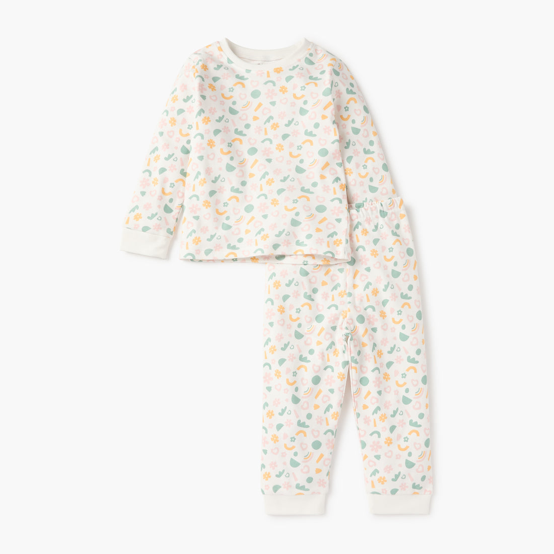 Juniors Printed T-shirt and Pyjama Set - White / 12-18 mths