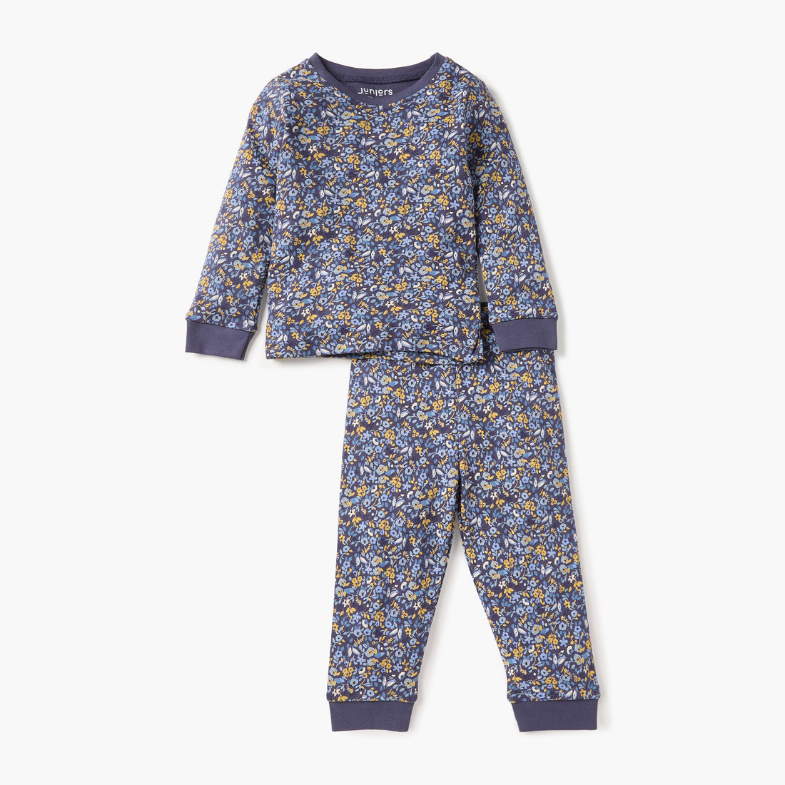Juniors Floral Print T-shirt and Pyjama Set - Blue / 18-24 mths