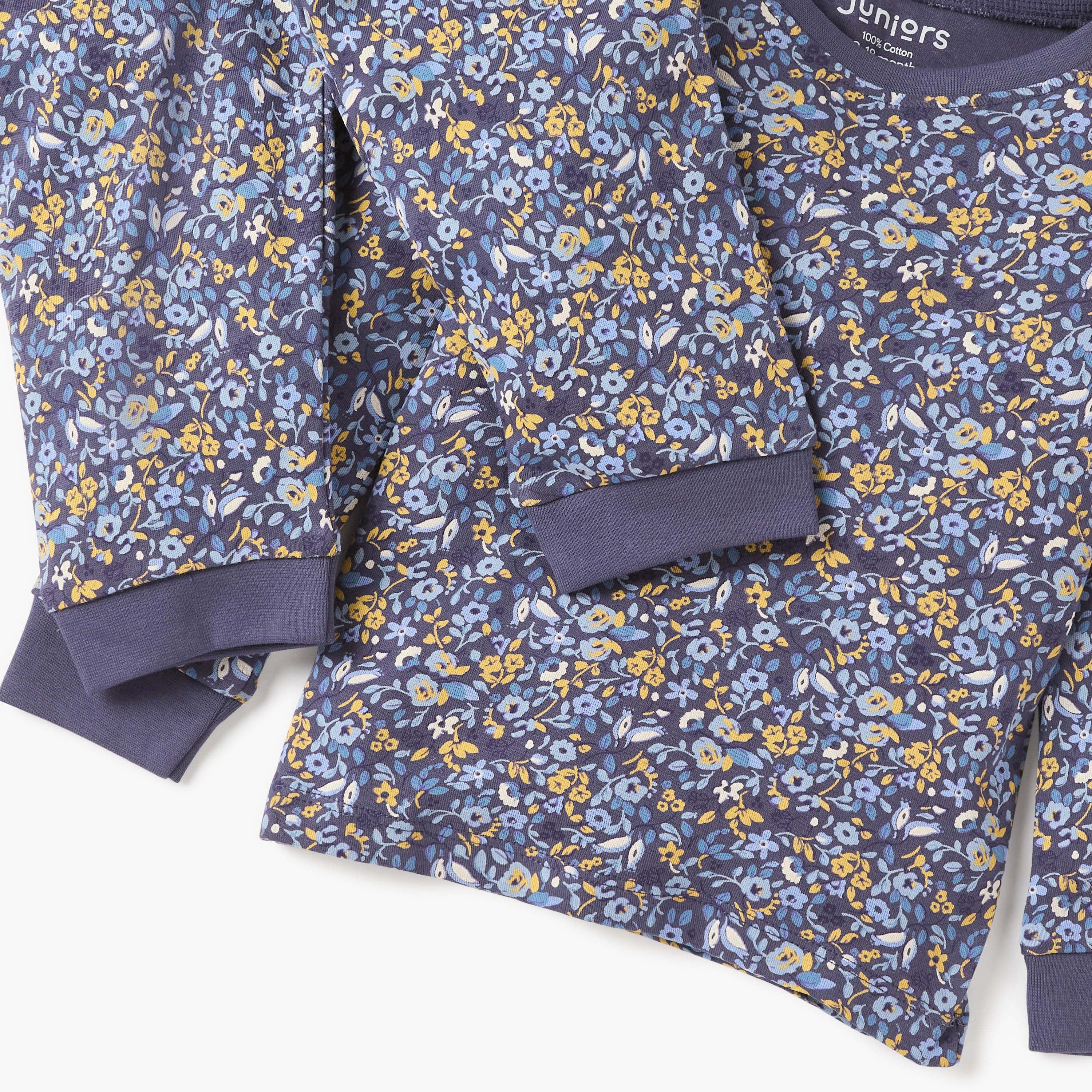 Juniors Floral Print T-shirt and Pyjama Set