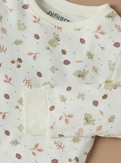 Juniors Printed T-shirt and Pyjama Set-baby-girls-clothing-nightwear-pyjamasets-image-4