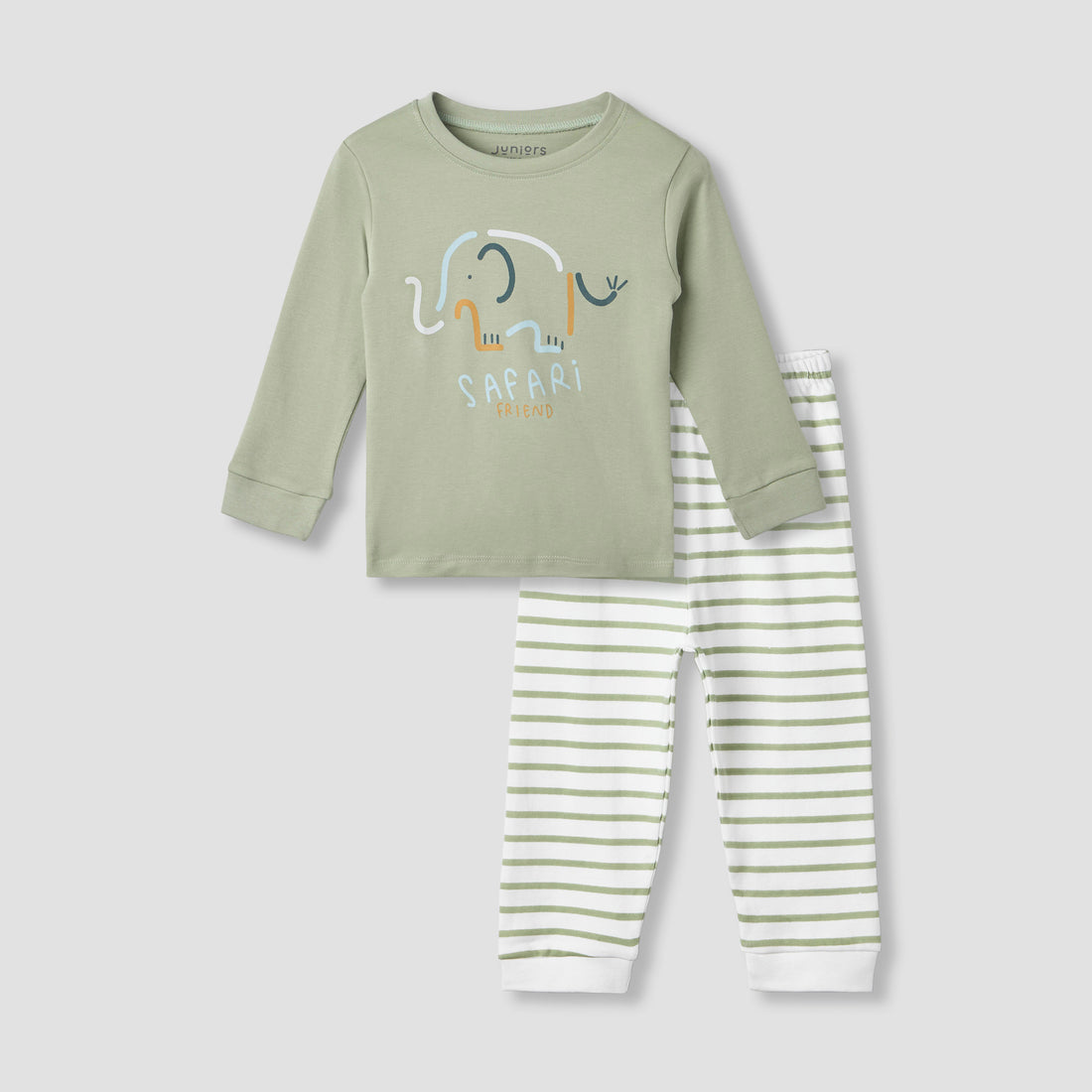 Juniors Pyjama Set with Print - Cotton - Long Sleeves - Round Neck