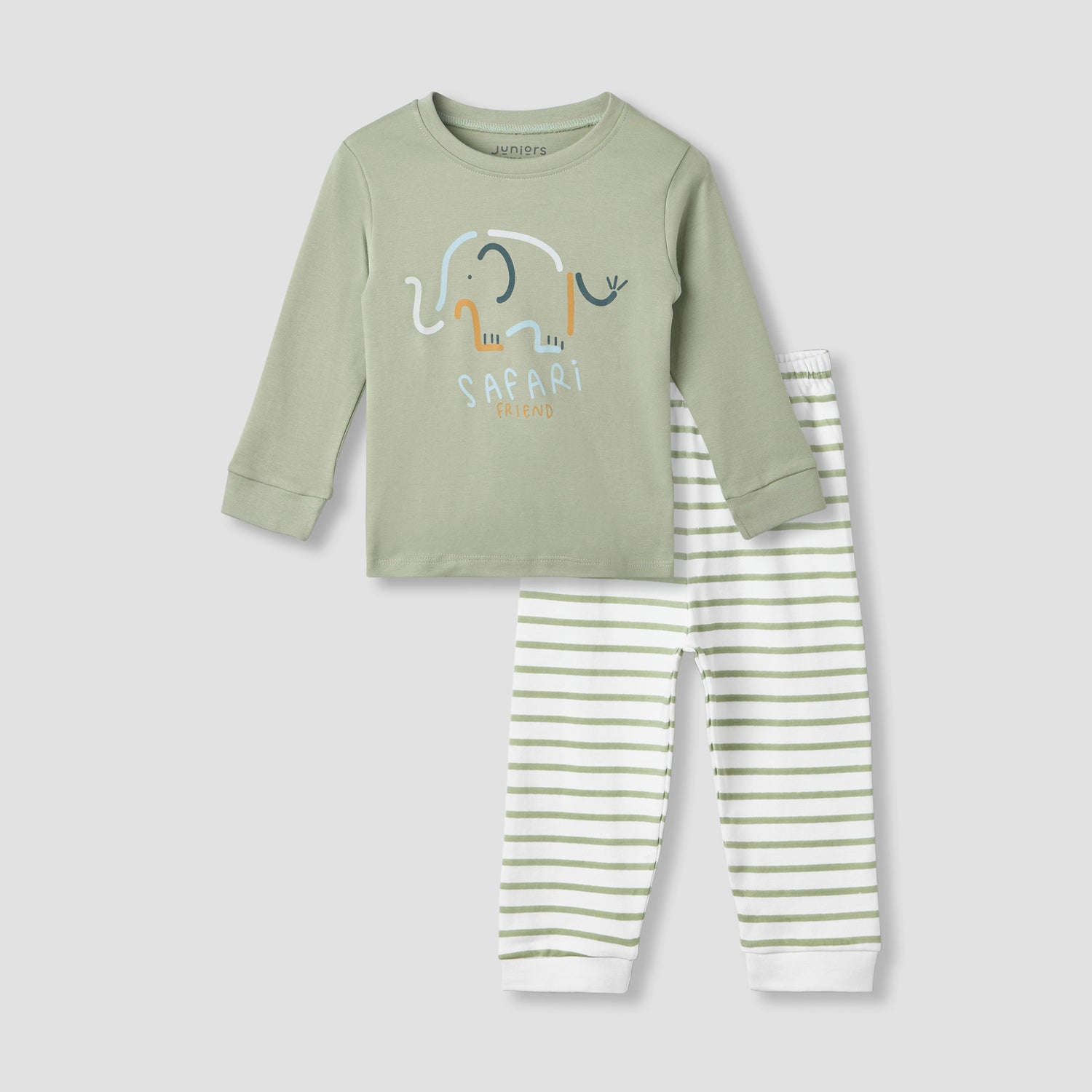 Juniors Pyjama Set with Print - Cotton - Long Sleeves - Round Neck