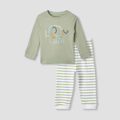 Juniors Pyjama Set with Print - Cotton - Long Sleeves - Round Neck