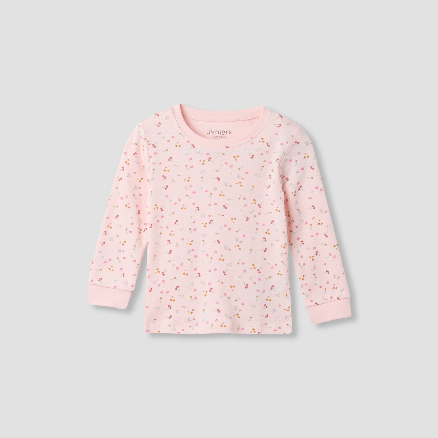 Juniors Floral Print Long Sleeve T-shirt and Pyjama Set