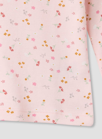 Juniors Floral Print Long Sleeve T-shirt and Pyjama Set-baby-girls-clothing-nightwear-pyjamasets-image-5