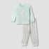Juniors Pyjama Set with Print - Cotton - Long Sleeves - Round Neck - Orange / 12-18 mths