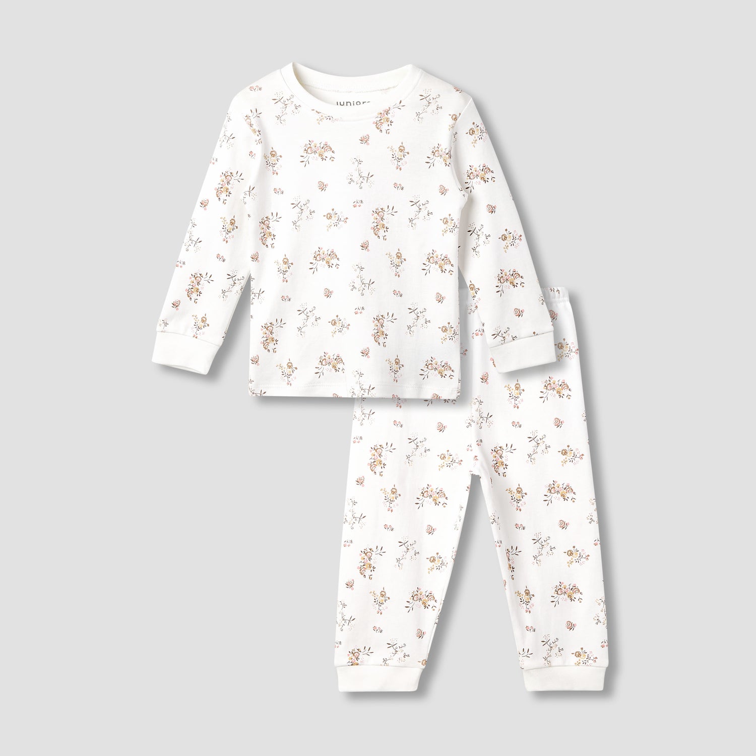 Juniors Printed Ribbed T-shirt and Pyjama Set