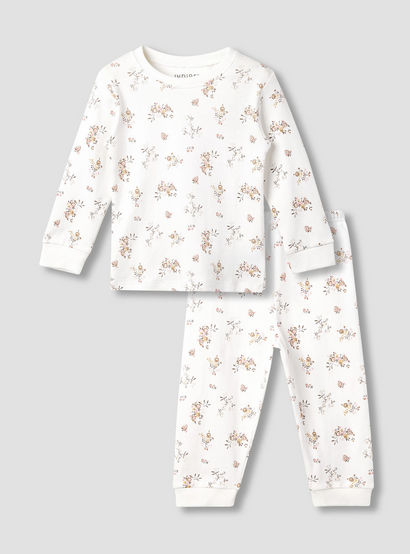 Juniors Printed Ribbed T-shirt and Pyjama Set-baby-girls-clothing-nightwear-pyjamasets-image-2