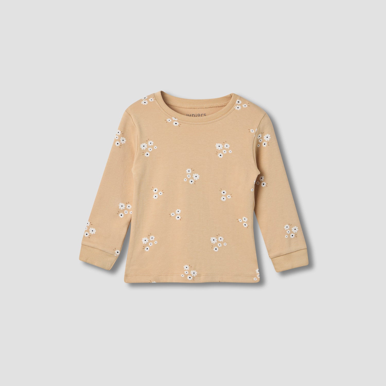 Juniors Floral Print Long Sleeve T-shirt and Pyjama Set