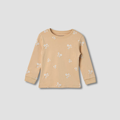 Juniors Floral Print Long Sleeve T-shirt and Pyjama Set