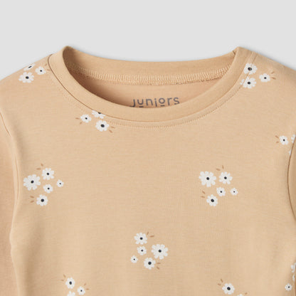 Juniors Floral Print Long Sleeve T-shirt and Pyjama Set
