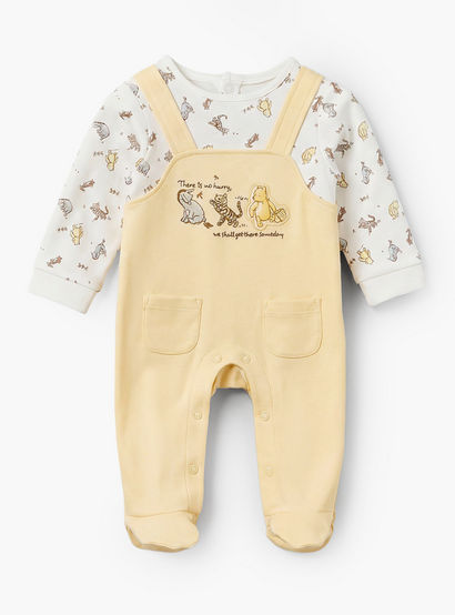 Disney Cotton Crew Neck Long Sleeves Sleepsuit with Winnie the Pooh and Friends Print-baby-girls-clothing-nightwear-sleepsuits-image-2