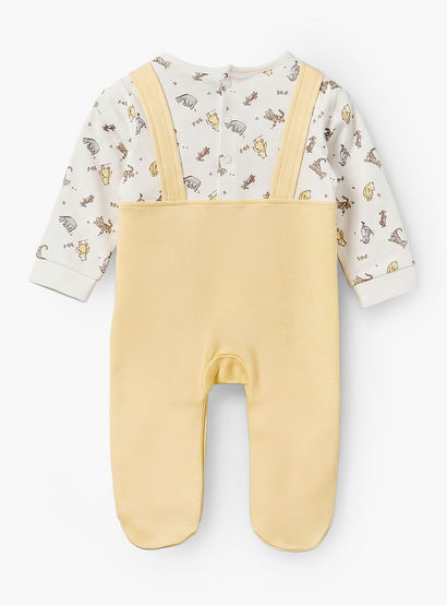Disney Cotton Crew Neck Long Sleeves Sleepsuit with Winnie the Pooh and Friends Print-baby-girls-clothing-nightwear-sleepsuits-image-3