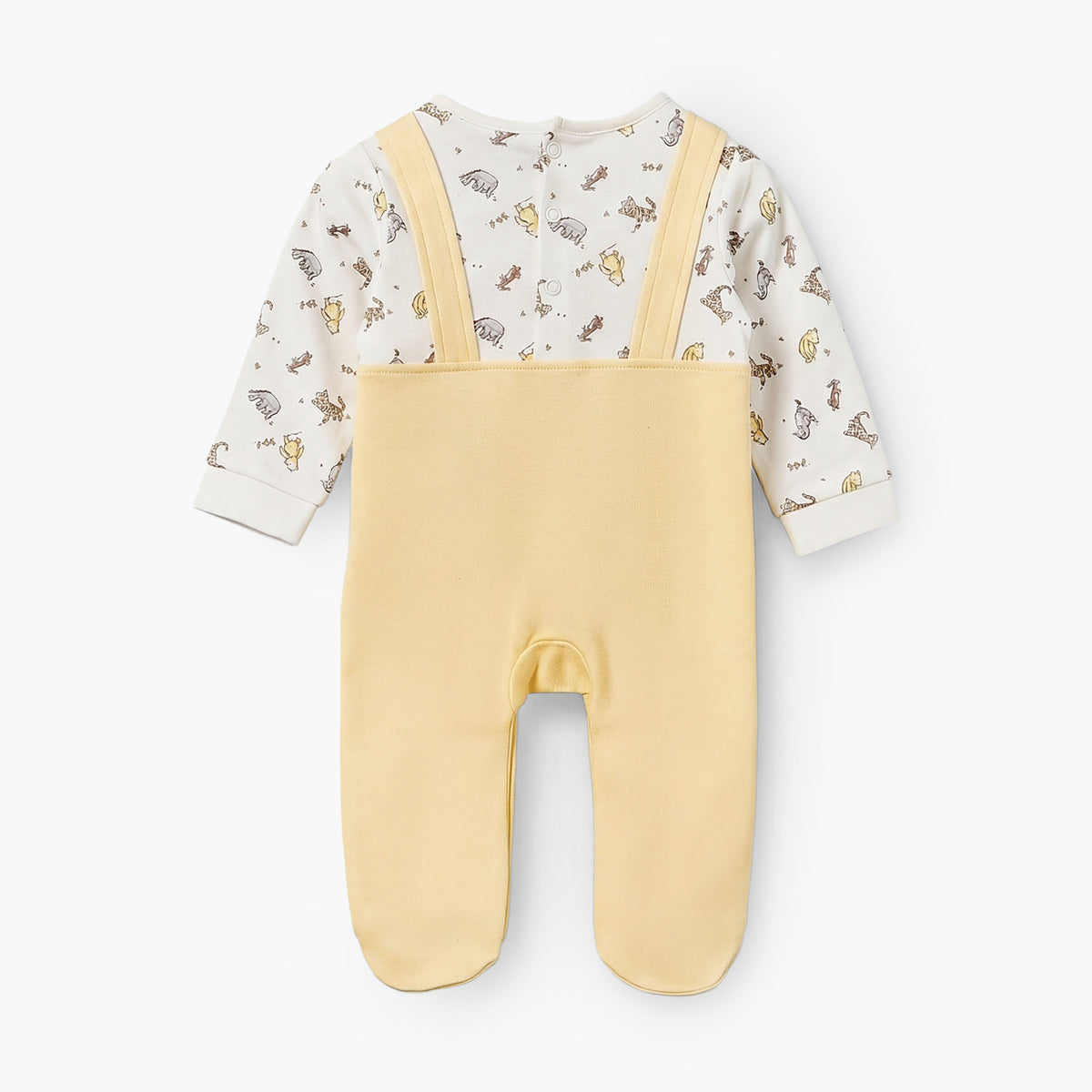 Disney Cotton Crew Neck Long Sleeves Sleepsuit with Winnie the Pooh and Friends Print