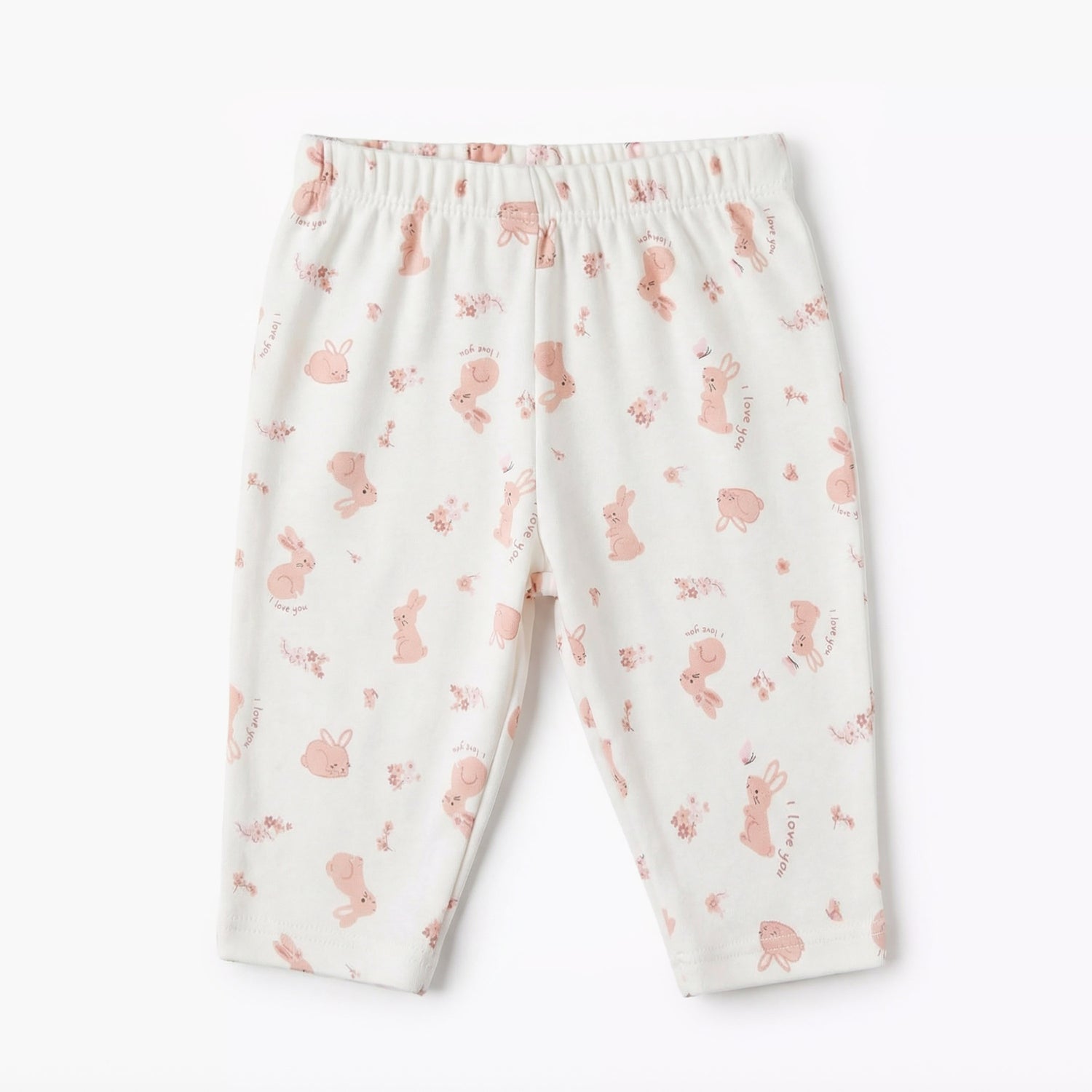 Juniors Cotton Round Neck Long Sleeves Pyjama Set with Bunny Print