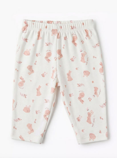 Juniors Cotton Round Neck Long Sleeves Pyjama Set with Bunny Print-baby-girls-clothing-nightwear-pyjamasets-image-3