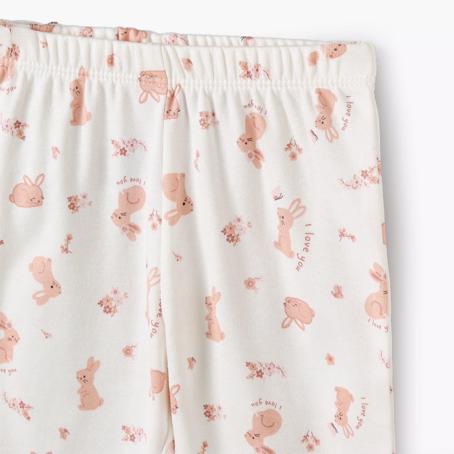 Juniors Cotton Round Neck Long Sleeves Pyjama Set with Bunny Print