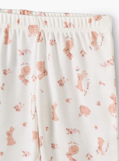 Juniors Cotton Round Neck Long Sleeves Pyjama Set with Bunny Print-baby-girls-clothing-nightwear-pyjamasets-image-5