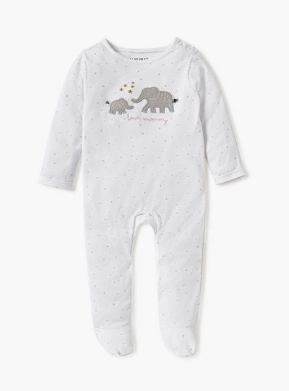 Juniors Embroidered Closed Feet Sleepsuit with Long Sleeves-baby-girls-clothing-nightwear-sleepsuits-image-2