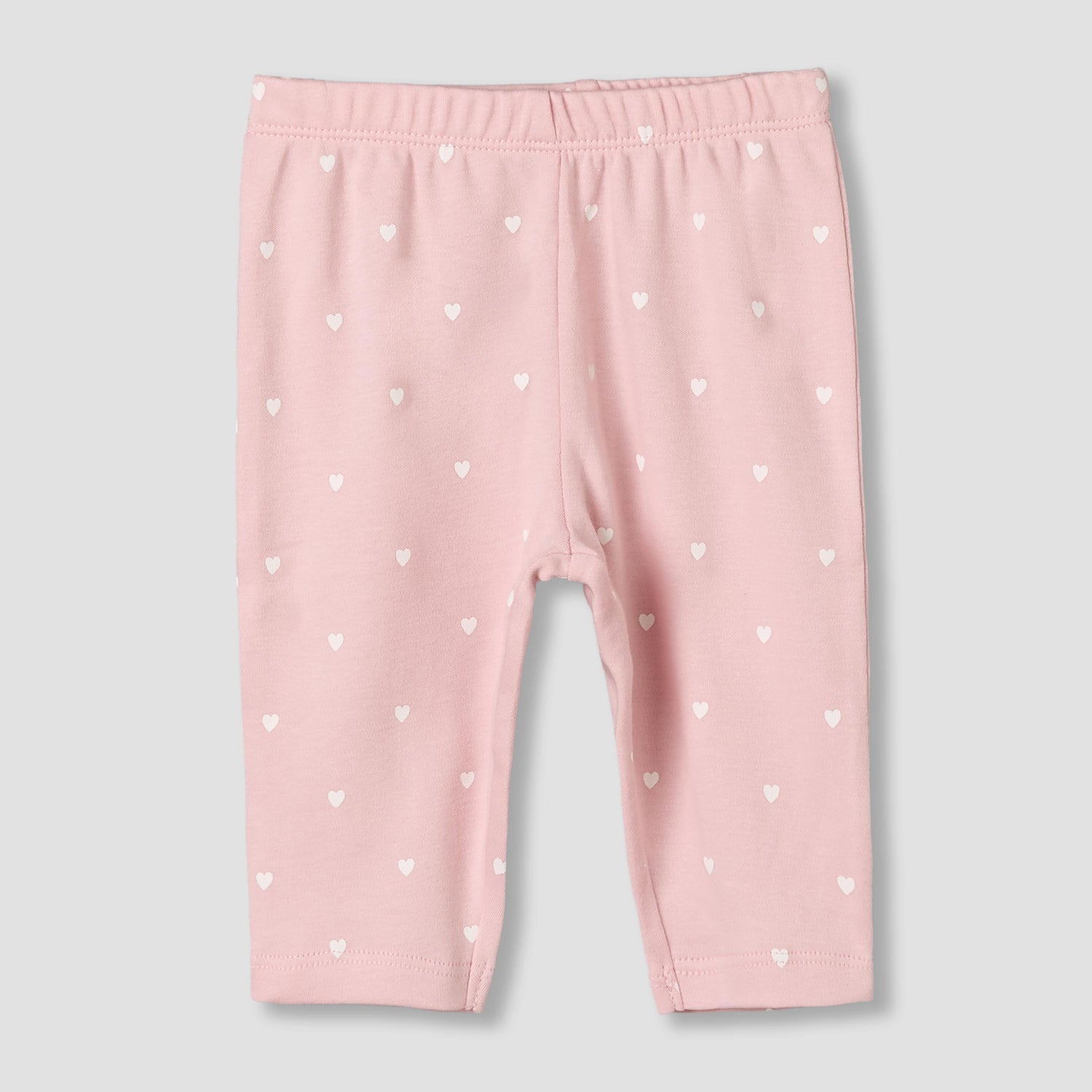 Juniors Cotton Round Neck Long Sleeves Pyjama Set with Heart Print