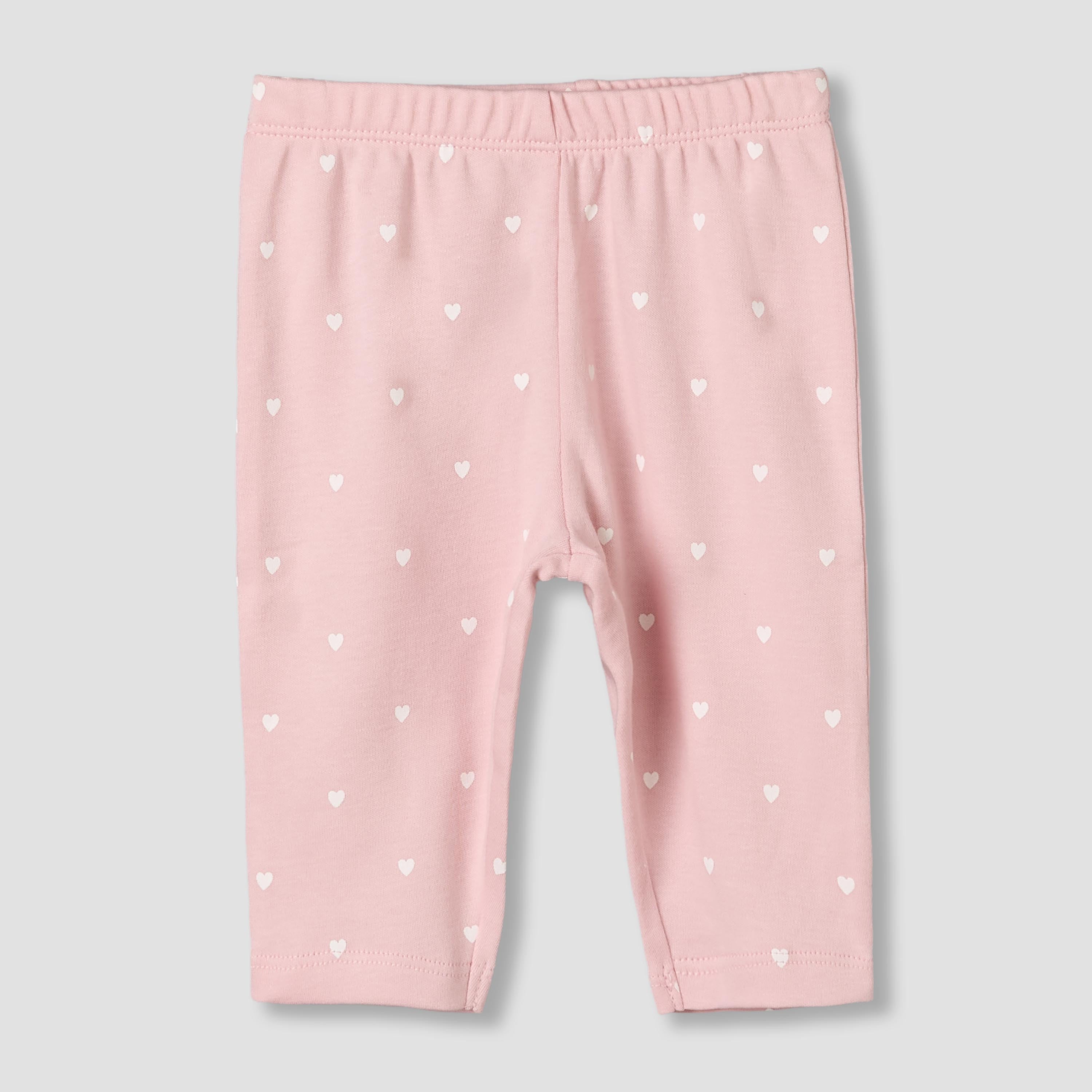 Juniors Cotton Round Neck Long Sleeves Pyjama Set with Heart Print