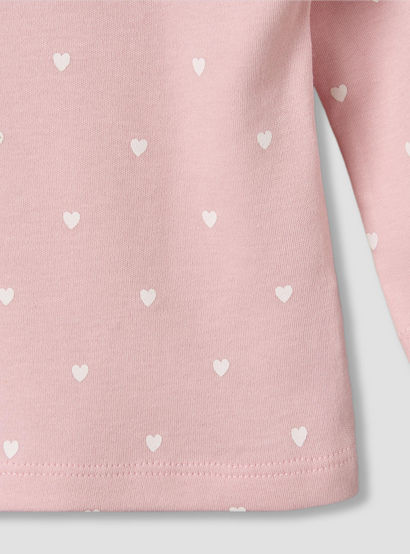 Juniors Cotton Round Neck Long Sleeves Pyjama Set with Heart Print-baby-girls-clothing-nightwear-pyjamasets-image-5