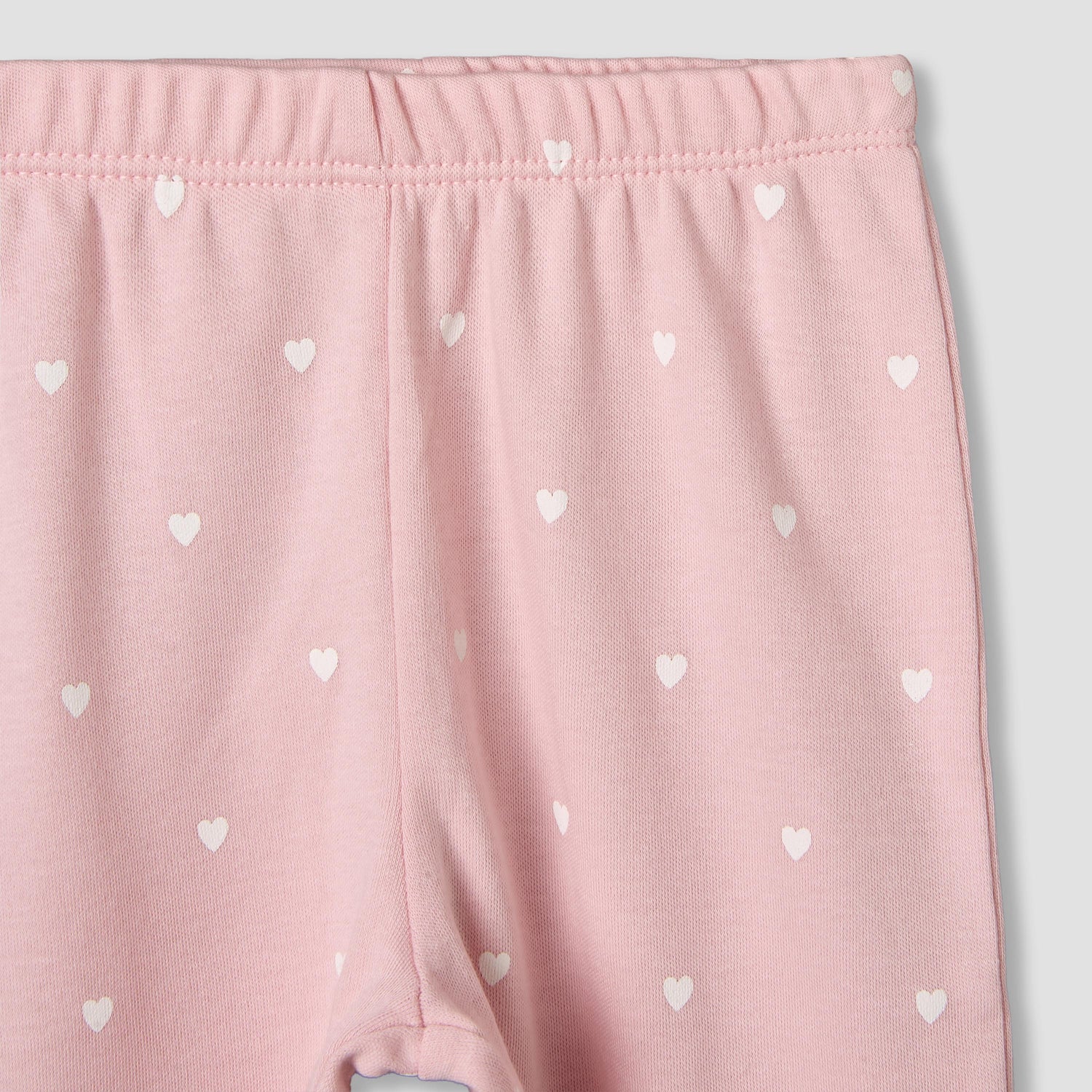 Juniors Cotton Round Neck Long Sleeves Pyjama Set with Heart Print