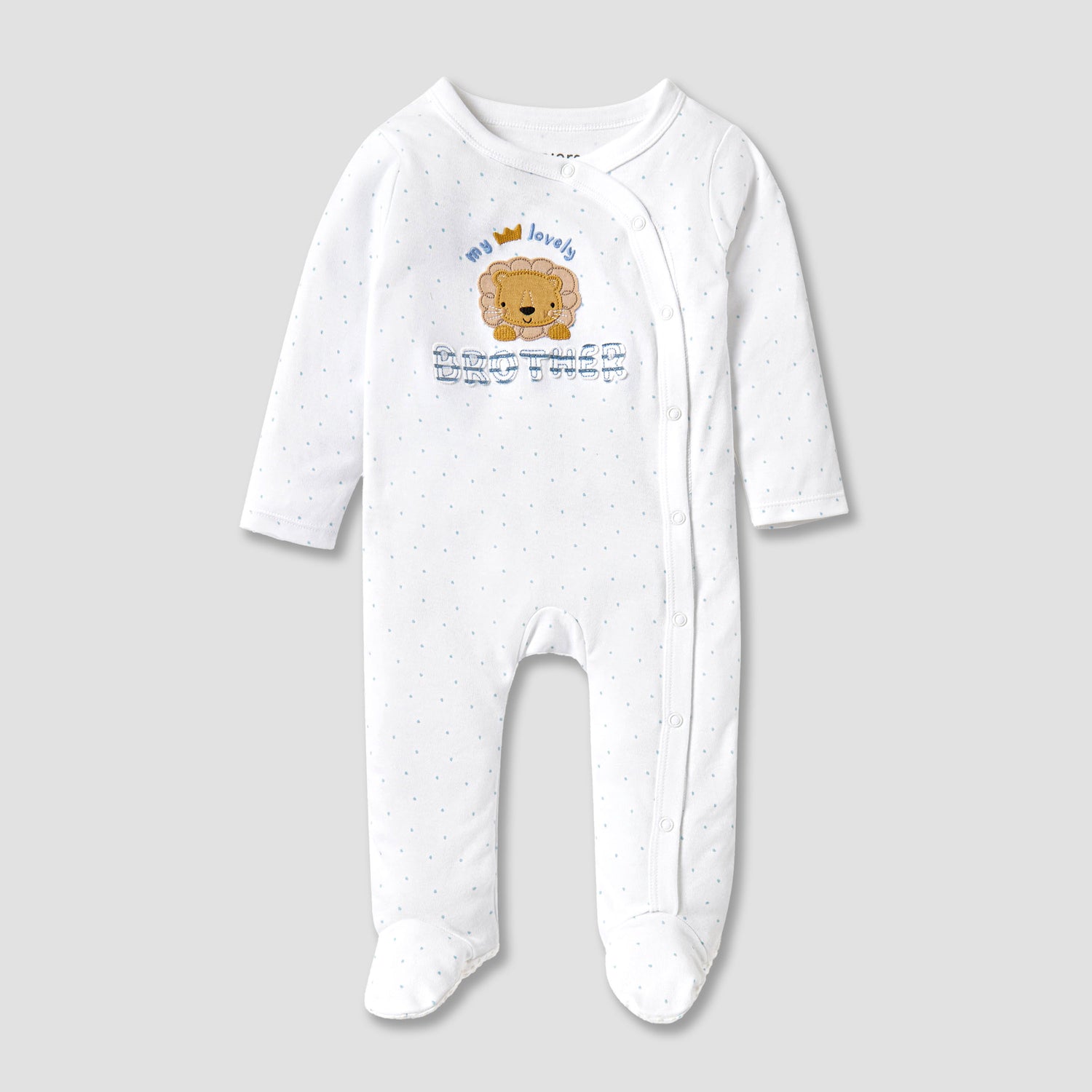 Juniors Embroidered Closed Feet Sleepsuit with Long Sleeves