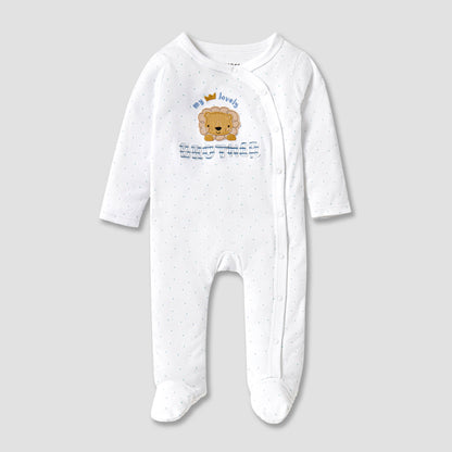 Juniors Embroidered Closed Feet Sleepsuit with Long Sleeves
