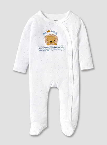Juniors Embroidered Closed Feet Sleepsuit with Long Sleeves-baby-boys-clothing-nightwear-sleepsuits-image-2