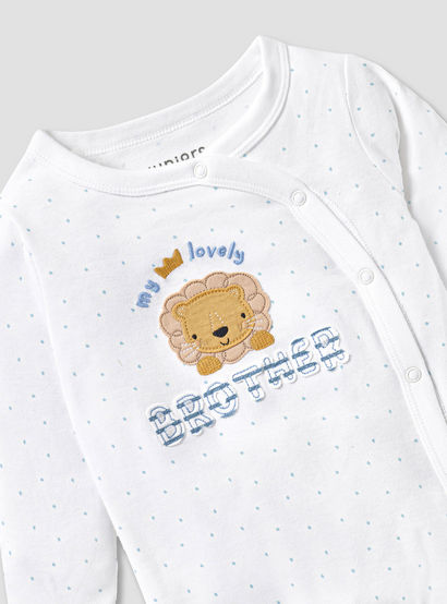 Juniors Embroidered Closed Feet Sleepsuit with Long Sleeves-baby-boys-clothing-nightwear-sleepsuits-image-4