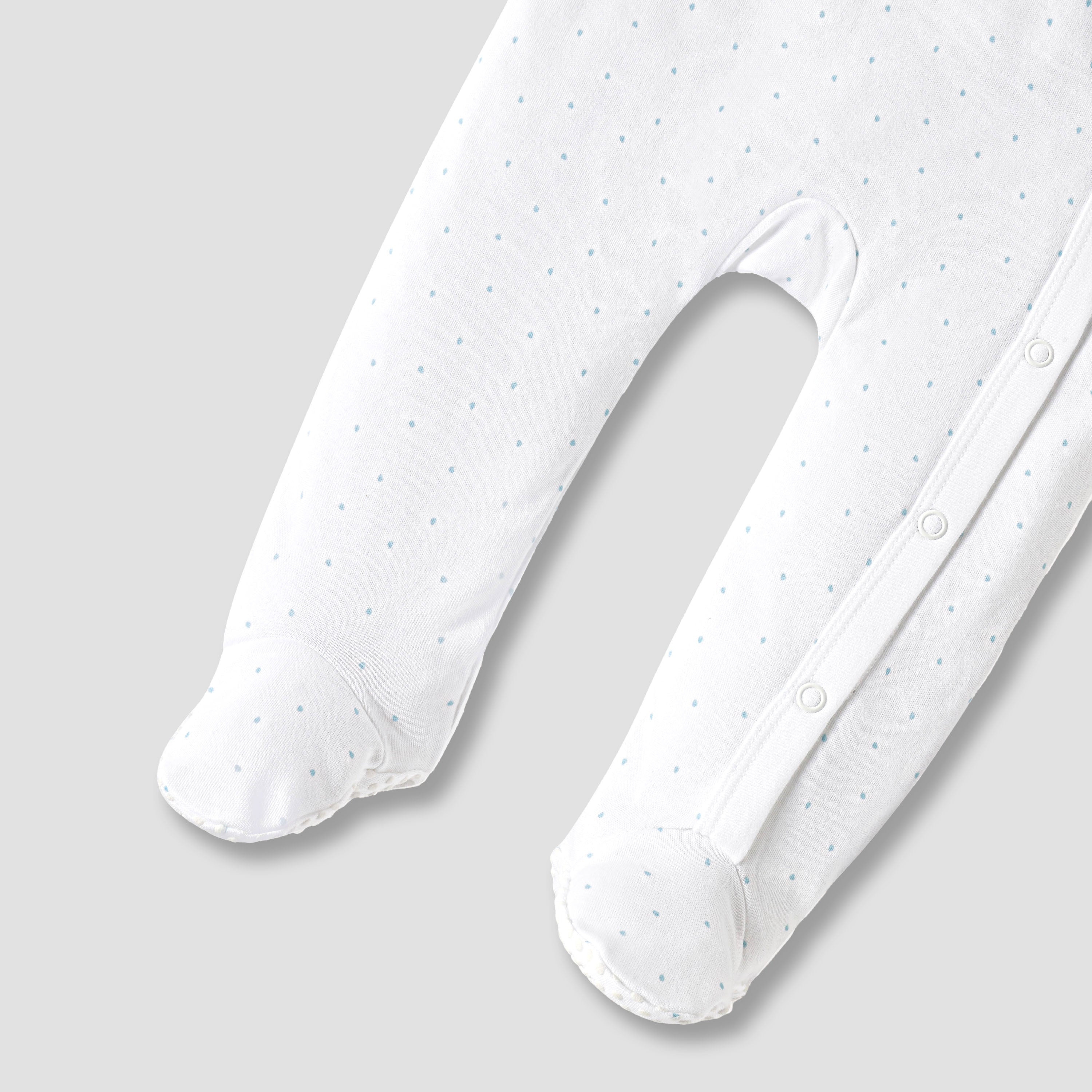 Juniors Embroidered Closed Feet Sleepsuit with Long Sleeves