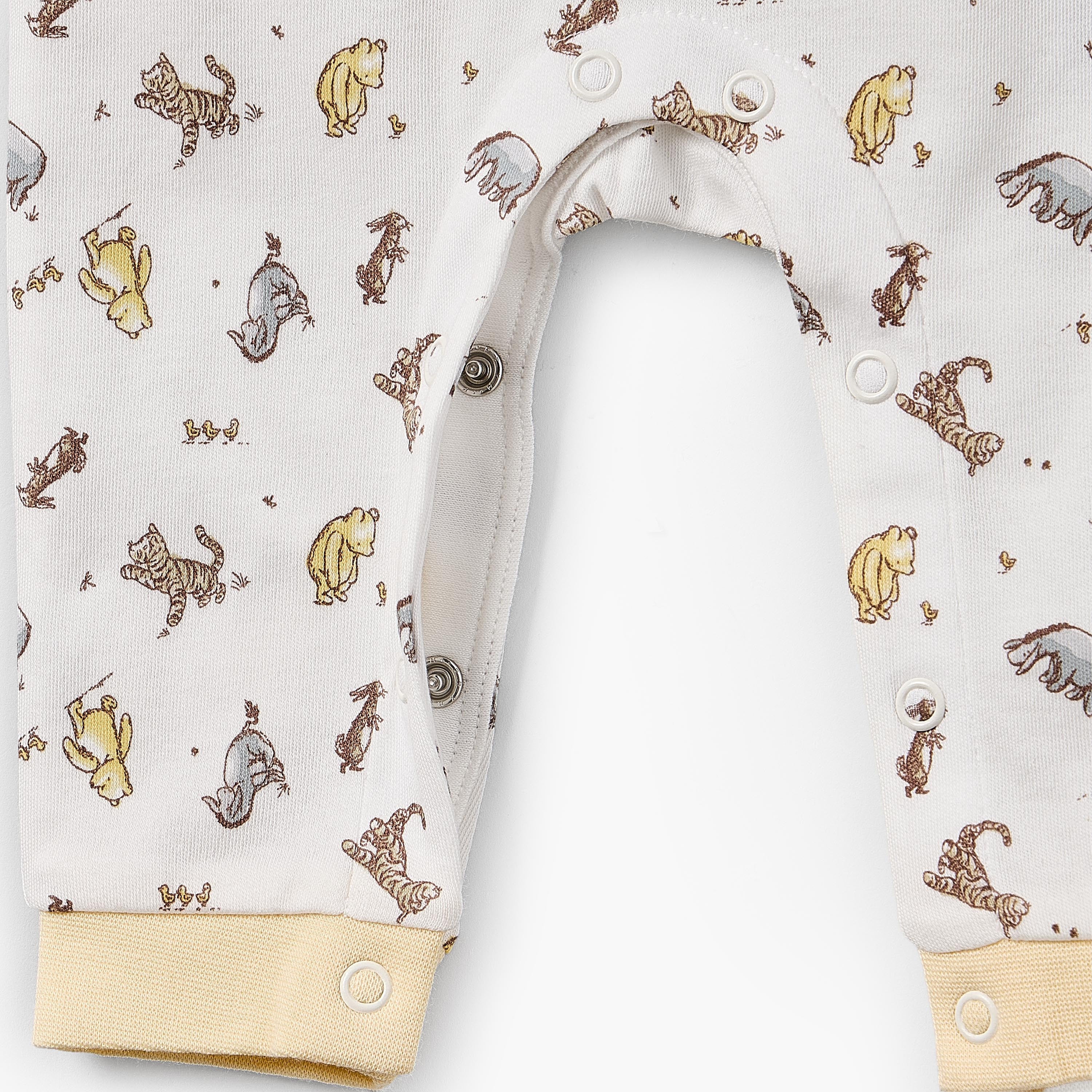 Disney Cotton Crew Neck Long Sleeves Sleepsuit with Winnie the Pooh and Friends Print