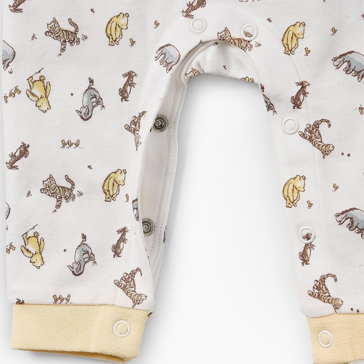 Disney Cotton Crew Neck Long Sleeves Sleepsuit with Winnie the Pooh and Friends Print