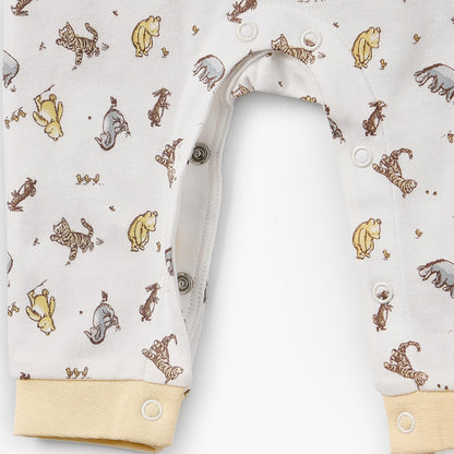 Disney Cotton Crew Neck Long Sleeves Sleepsuit with Winnie the Pooh and Friends Print