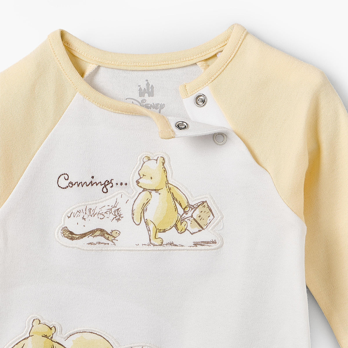 Disney Cotton Crew Neck Long Sleeves Sleepsuit with Winnie the Pooh and Friends Print