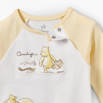 Disney Cotton Crew Neck Long Sleeves Sleepsuit with Winnie the Pooh and Friends Print