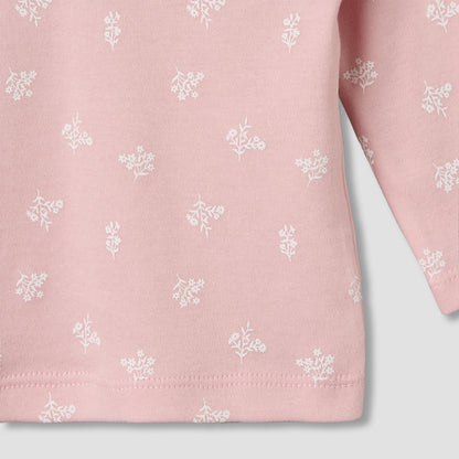 Juniors Cotton Round Neck Long Sleeves Pyjama Set with Floral Print