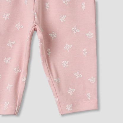 Juniors Cotton Round Neck Long Sleeves Pyjama Set with Floral Print
