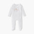 Juniors Embroidered Closed Feet Sleepsuit with Long Sleeves - White / 12-18 mths