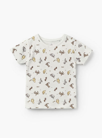 Disney Round Neck Short Sleeves T-shirt and Dungaree Set with Winnie the Pooh Print-baby-boys-clothing-setsandcoords-image-3