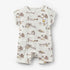 Disney Crew Neck Short Sleeves Romper with Winnie the Pooh and Friends Print - Cream / 12-18 mths