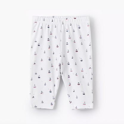 Juniors Cotton Round Neck Long Sleeves Pyjama Set with Boat Print