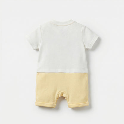 Disney Crew Neck Short Sleeves Romper with Winnie the Pooh Applique