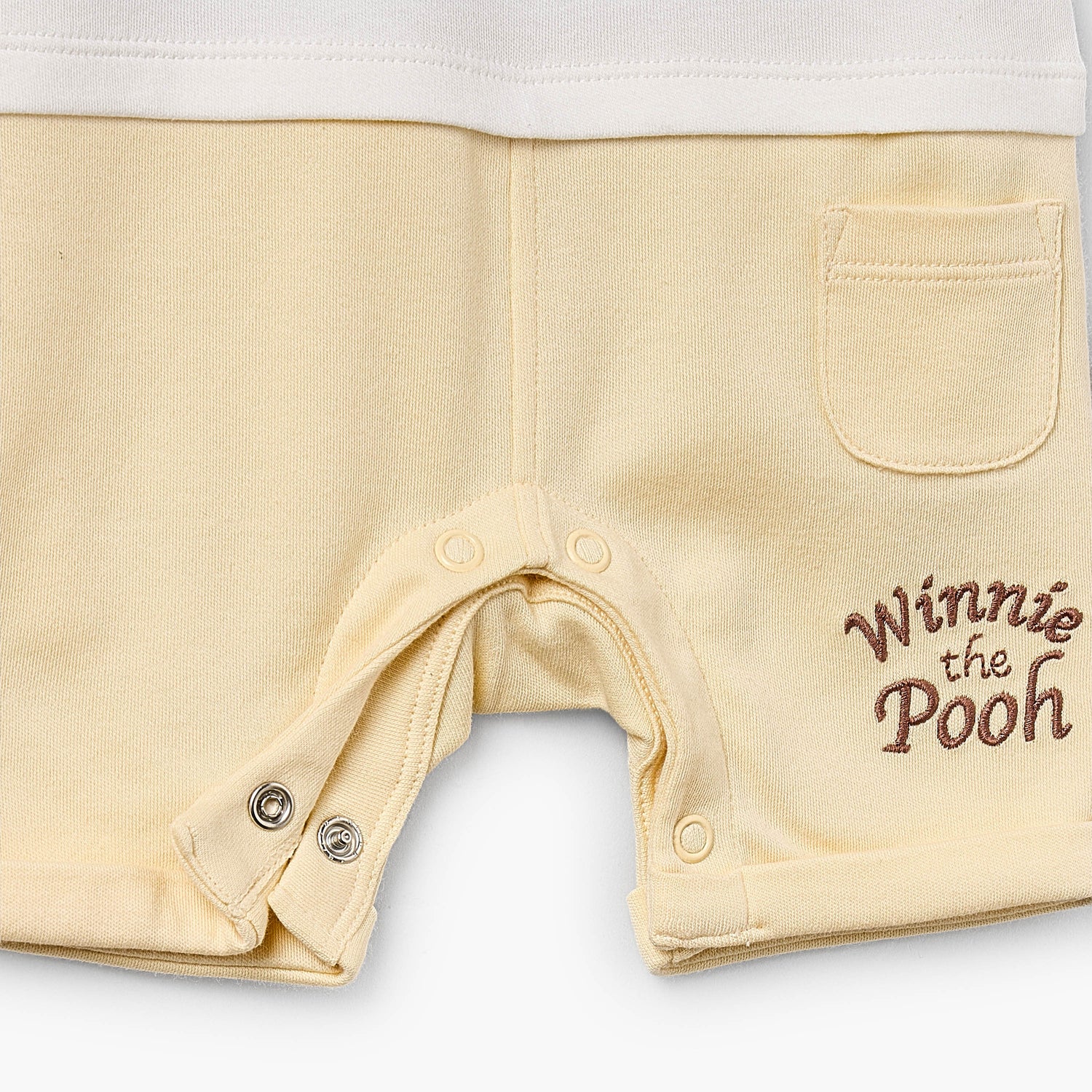 Disney Crew Neck Short Sleeves Romper with Winnie the Pooh Applique