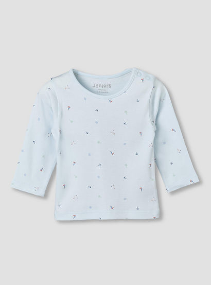 Juniors Cotton Round Neck Long Sleeves Pyjama Set with Nautical Print-baby-boys-clothing-nightwear-pyjamasets-image-2