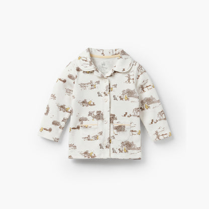 Disney Cotton Collared Long Sleeves Pyjama Set with Winnie the Pooh Print