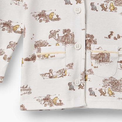 Disney Cotton Collared Long Sleeves Pyjama Set with Winnie the Pooh Print