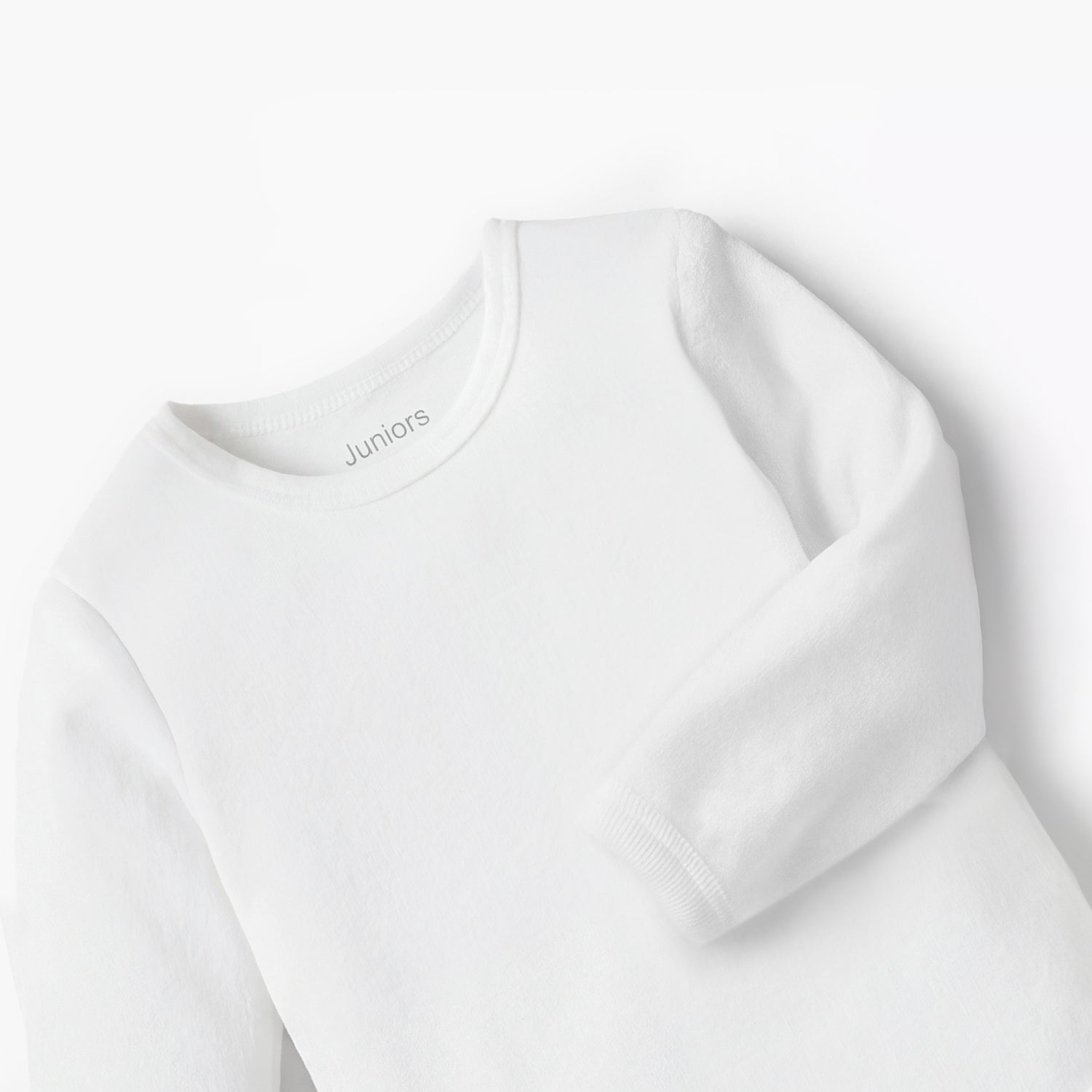 Juniors Solid Long Sleeves Bodysuit with Round Neck