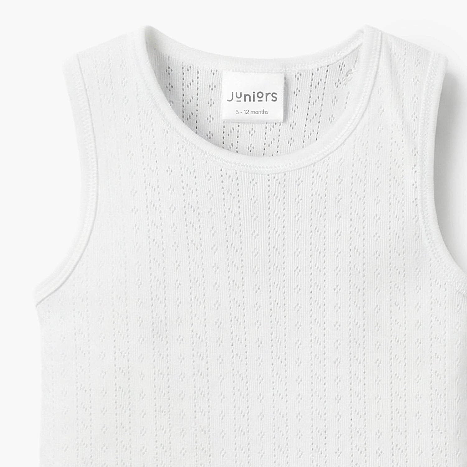 Juniors Textured Sleeveless Bodysuit with Round Neck